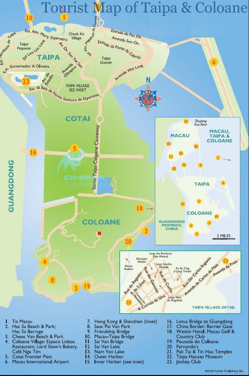 kaart van Macau eiland