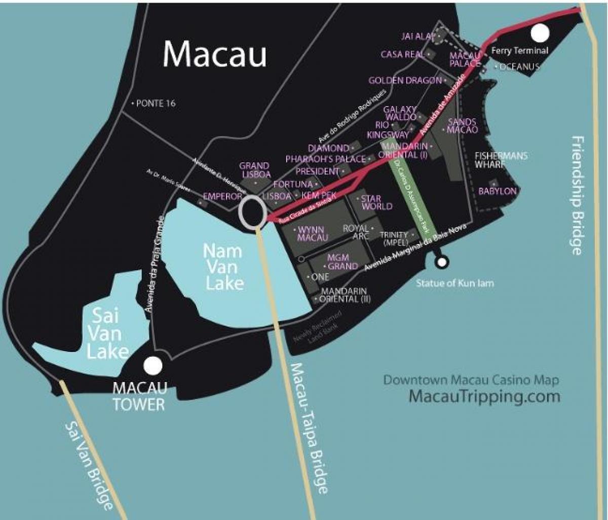kaart van mgm Macau