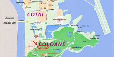 Kaart van de veerboot naar Macau 