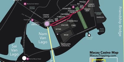 Kaart van Macau China casino ' s