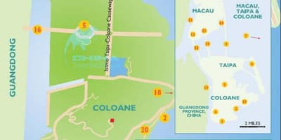 Kaart van Macau eiland
