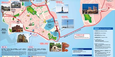 Kaart van Macau toeristische attracties