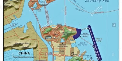 Macau land in de kaart van de wereld