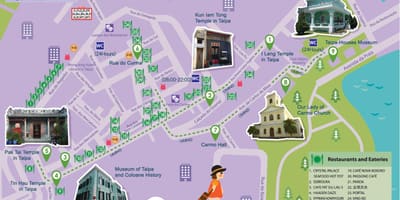 Macau gratis shuttle bus route kaart