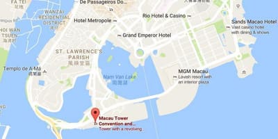 Kaart van Macau tower