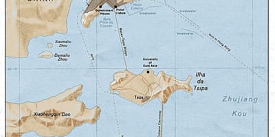 Kaart van Macau oude stad