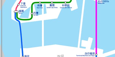 Kaart van Macau trein