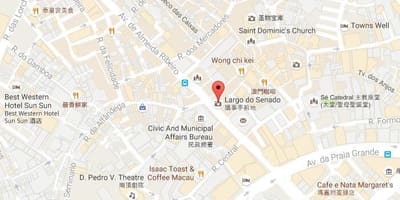 Kaart van senado square in Macau